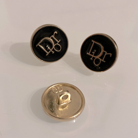 Dior Button Earrings Upcycled - Picture 4 of 4